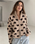 Strickjacke, Herzen, 2 Farben