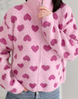 Strickjacke, Herzen, 2 Farben