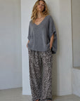 Oversize Pullunder, Mohair, Knopfdetail, Grau