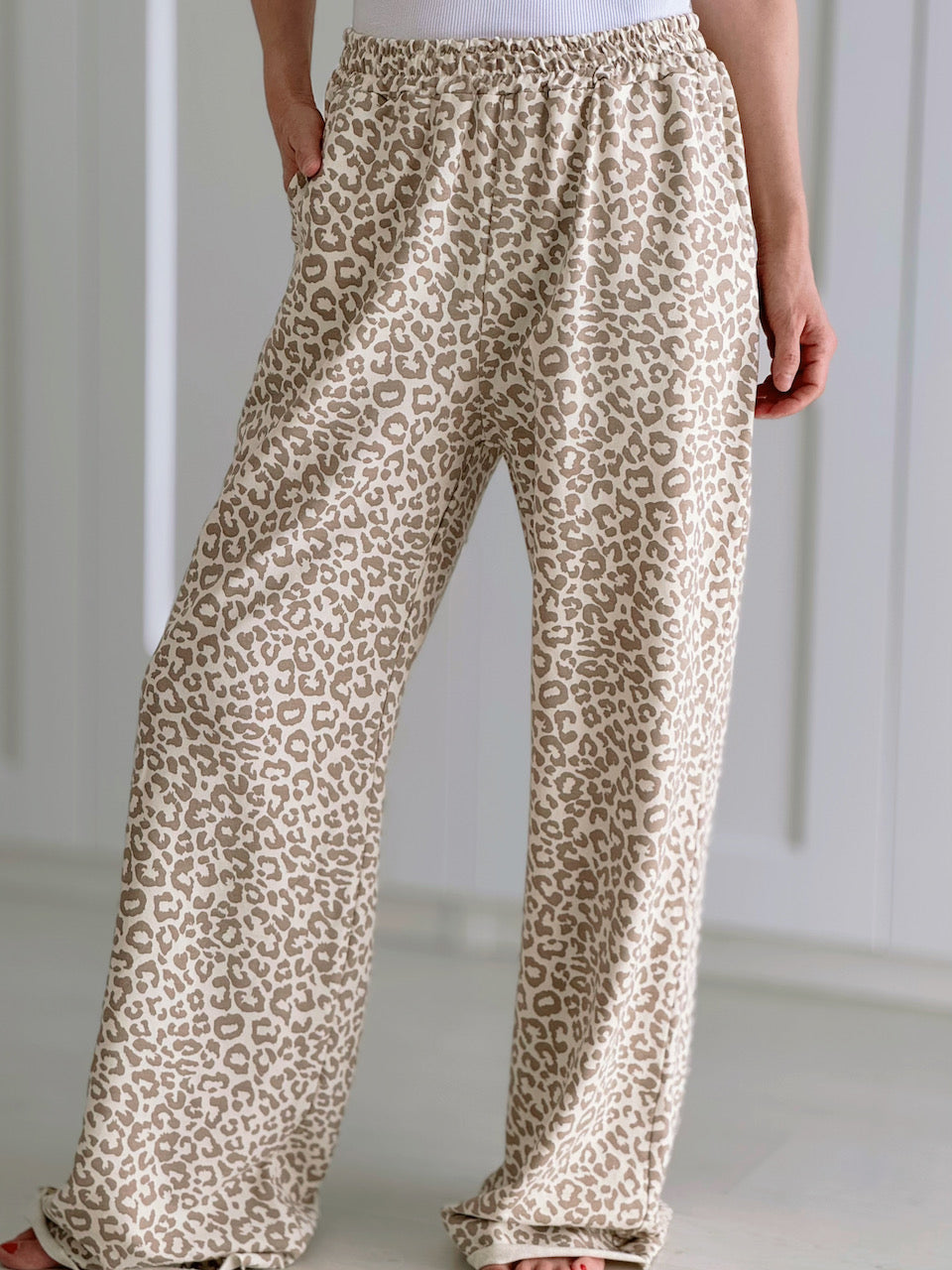Leo Baumwollhose, Taupe-Beige
