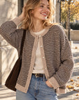 Strickjacke, Kontrastleiste, 4 Farben