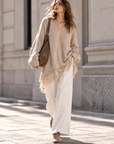 Oversize-Pullover mit Spitzensaum, 5 Farben