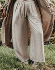 seidige Hose, Wide-Leg, 5 Farben