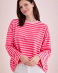 Longsleeve, Streifen, Farbkragen & Weiten Ärmeln, 6 Farben