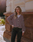 Strickjacke, Streifen, Flauschi, I, 10 Farben
