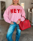 Sweatshirt, 3D-HEY!, 6 Farben, Rosa