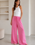 Musselin Hose, Streifen, Rot-Rosa
