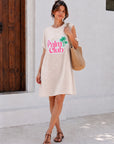 T-Shirt-Kleid, Palm Club, Beige