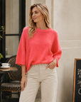 Pullover, Alpaka, Rundhalsausschnitt, 3/4 Ärmel, 6 Farben