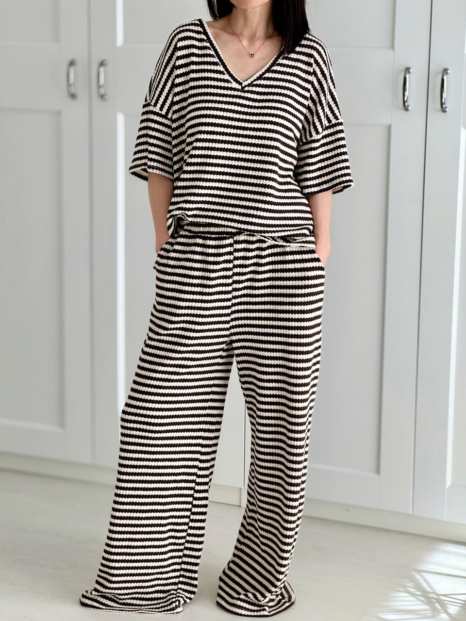 Strickhose, Streifen, 3 Farben