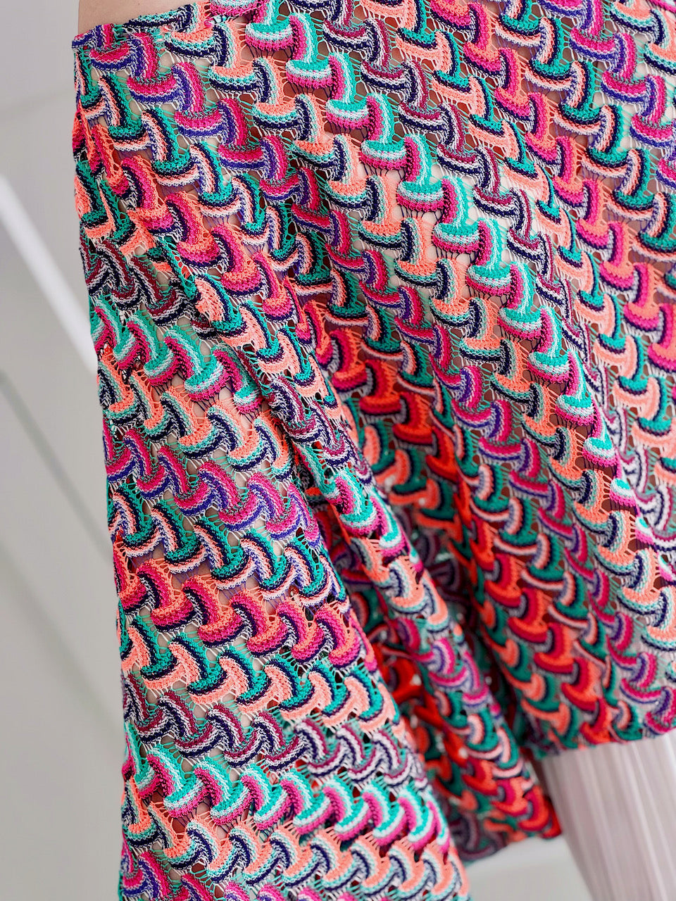 Boho-Häkelbluse mit Trompetenärmeln, 4 Farben