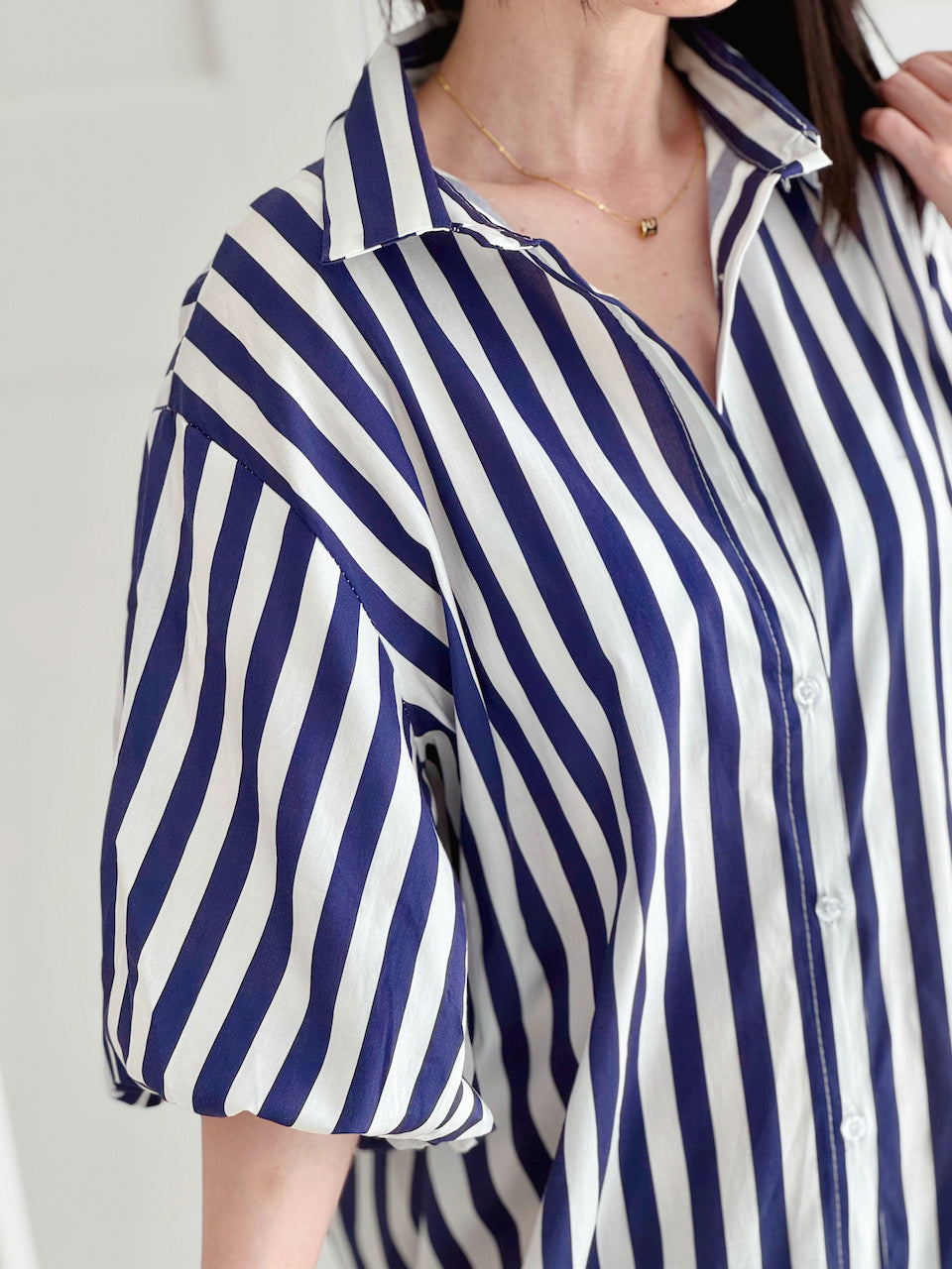 Blusenkleid, Streifen, Ballonärmel