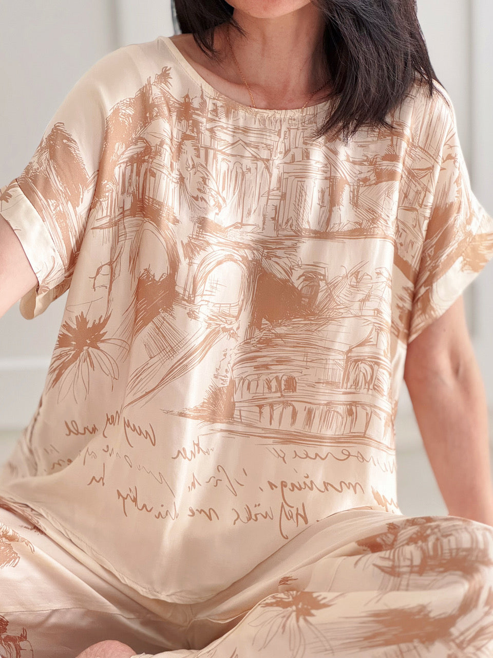 Satin-T-Shirt, Artprint, 2 Farben