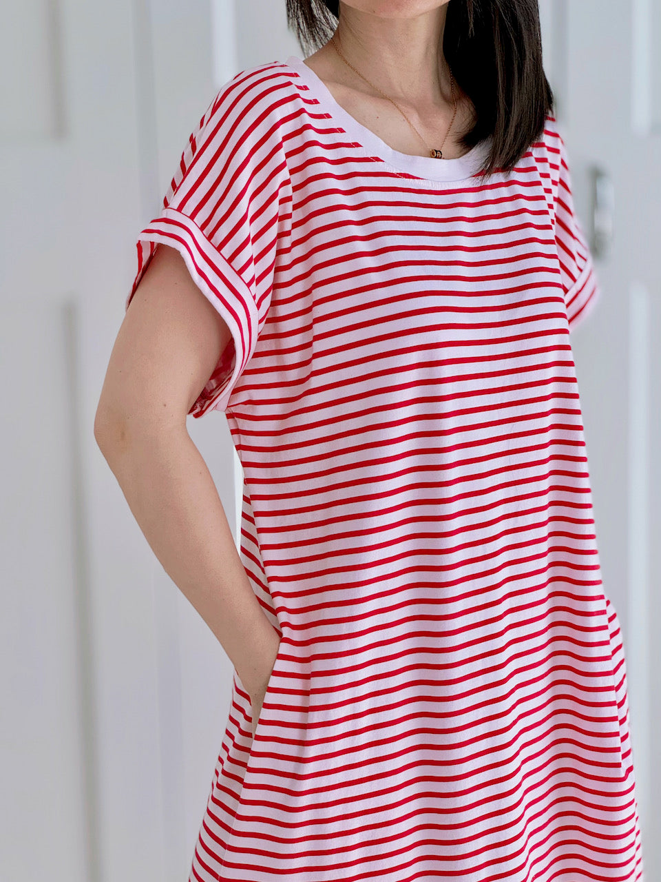 T-Shirt-Kleid, Streifen, 4 Farben