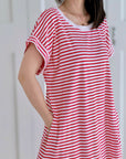 T-Shirt-Kleid, Streifen, 4 Farben