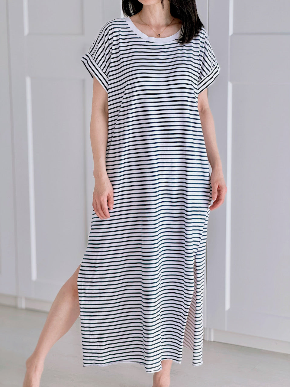 T-Shirt-Kleid, Streifen, 4 Farben