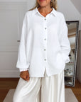 Musselin Bluse, regular, Weiß