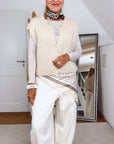 Strickweste, Mohair, Beige