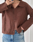 Strickjacke, Lochstricken, 2 Farben