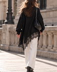Oversize-Pullover mit Spitzensaum, 5 Farben