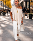 Oversize Pullunder, Mohair, Knopfdetail, Beige