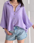 Musselin Bluse, 3/4-Ärmel, 11 Farben