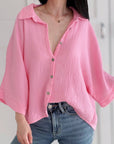 Musselin Bluse, 3/4-Ärmel, 11 Farben