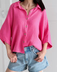 Musselin Bluse, 3/4-Ärmel, 11 Farben