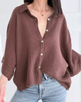 Musselin Bluse, 3/4-Ärmel, 11 Farben
