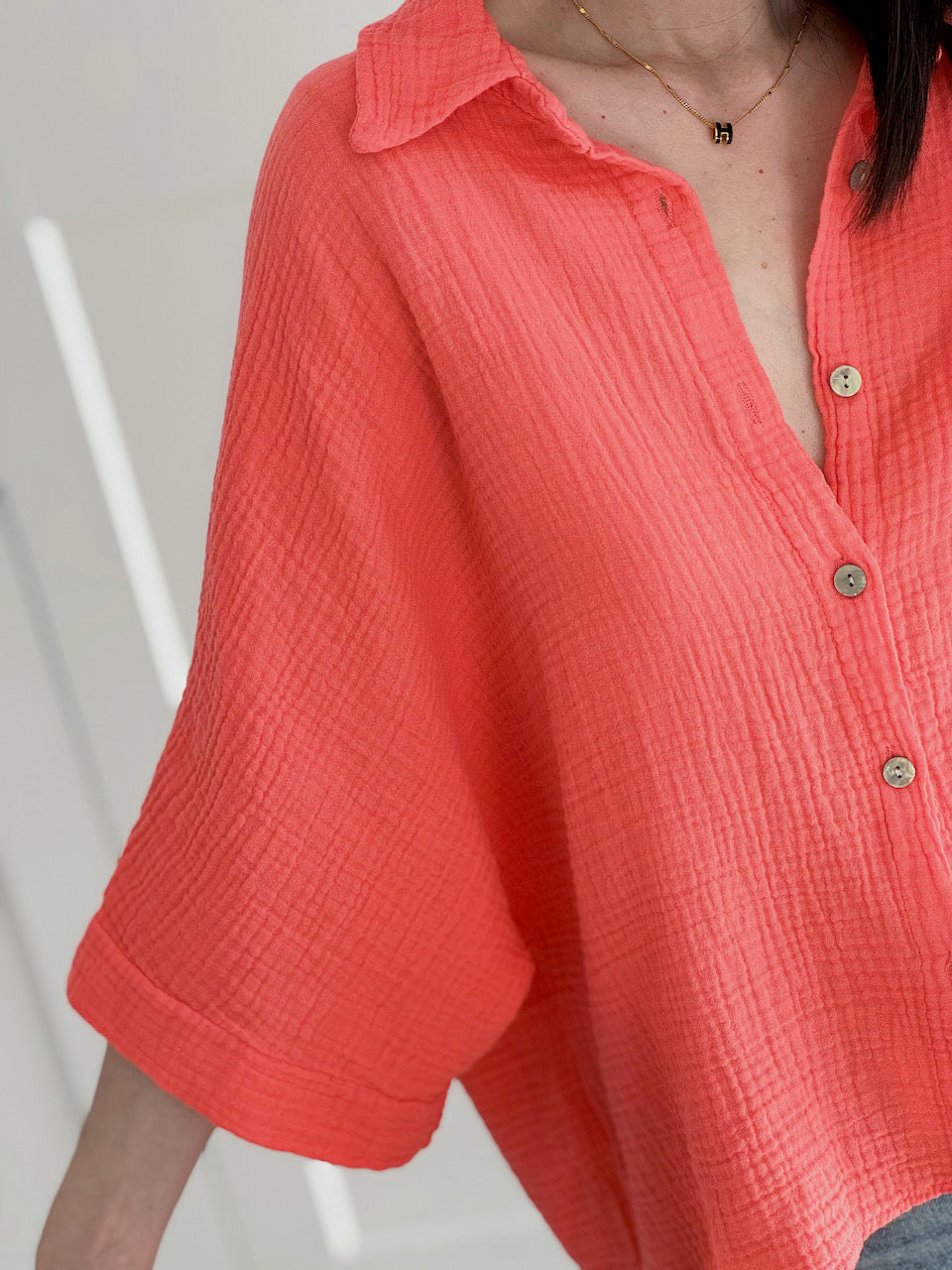 Musselin Bluse, 3/4-Ärmel, 11 Farben