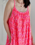 Musselin Sommerkleid, Palmblätter, 2 Farben