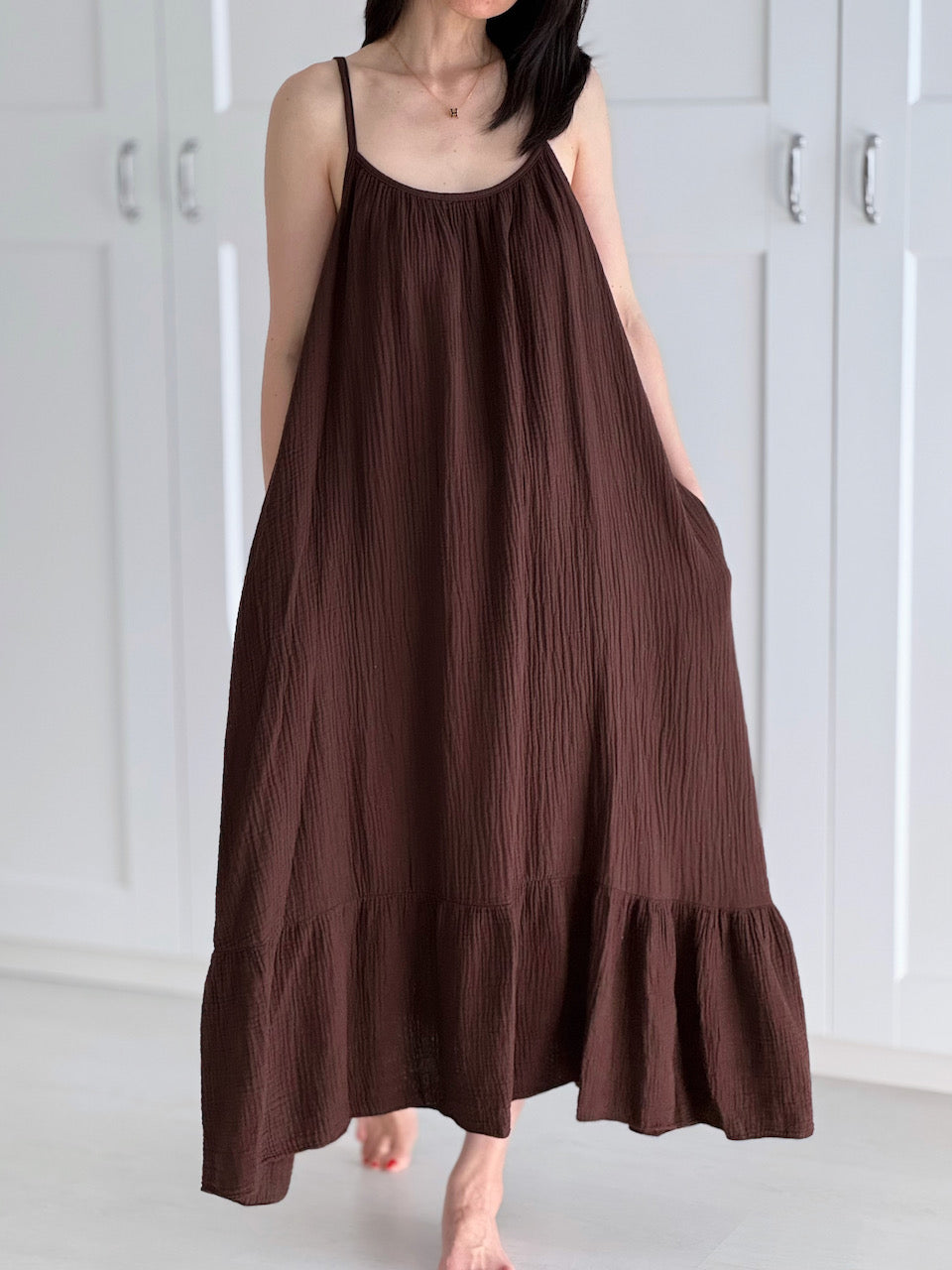 Musselin Sommerkleid, 4 Farben