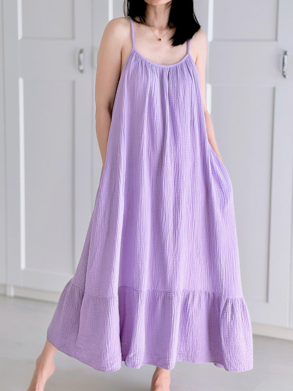 Musselin Sommerkleid, 4 Farben