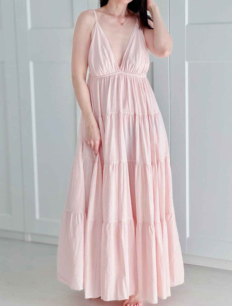 Sommer-Maxikleid, Volant, 3 Farben