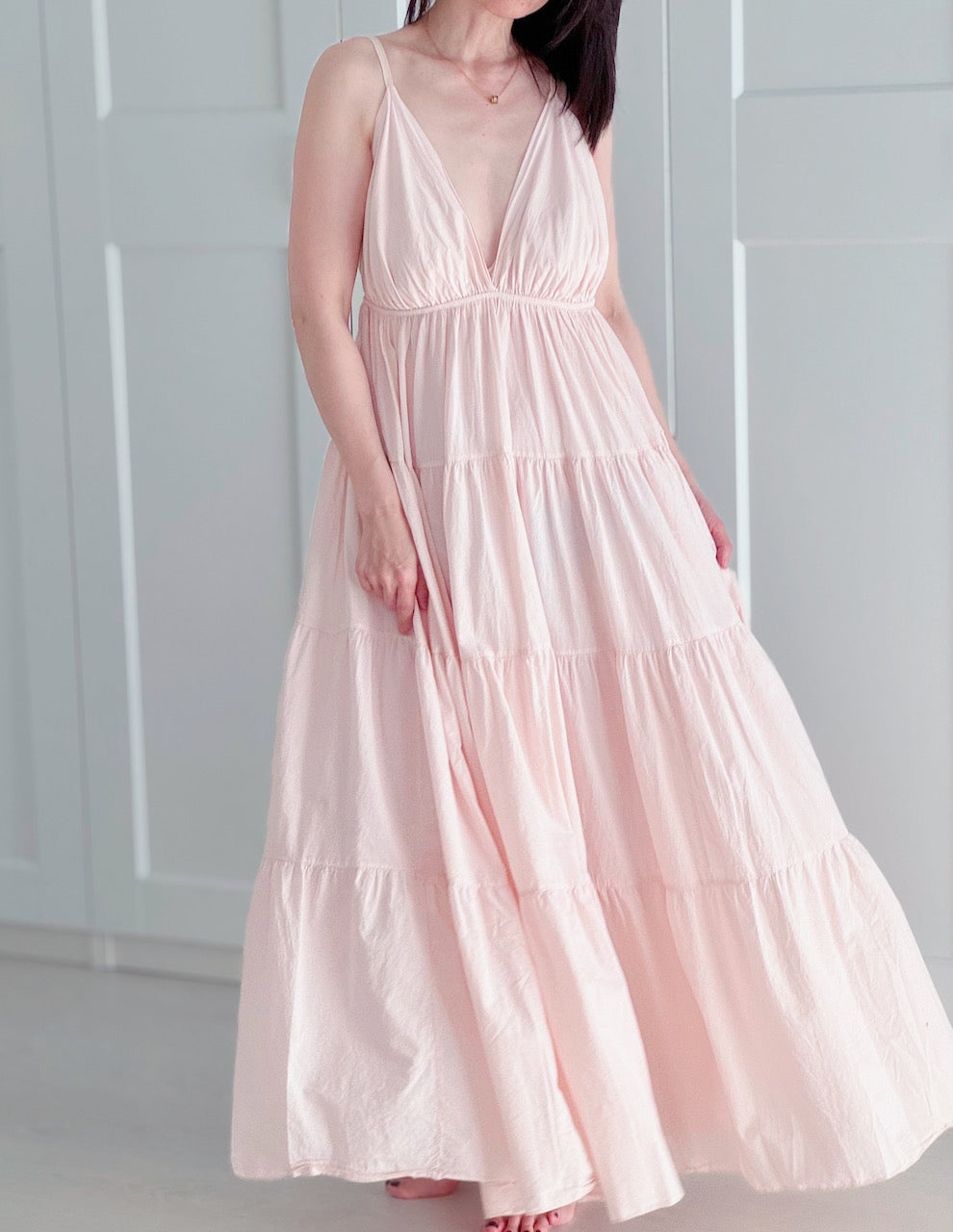 Sommer-Maxikleid, Volant, 3 Farben