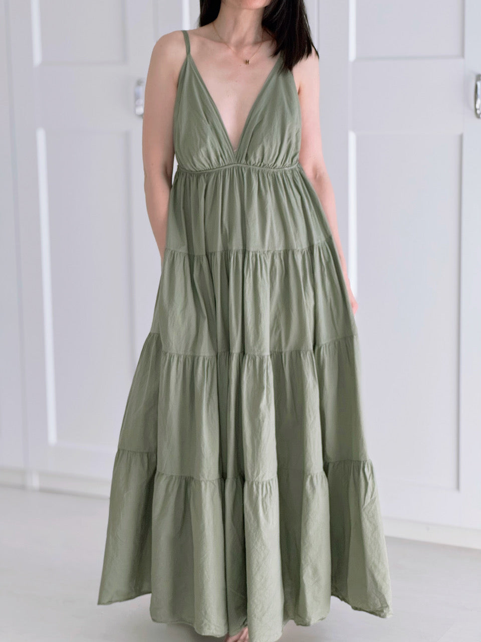 Sommer-Maxikleid, Volant, 3 Farben