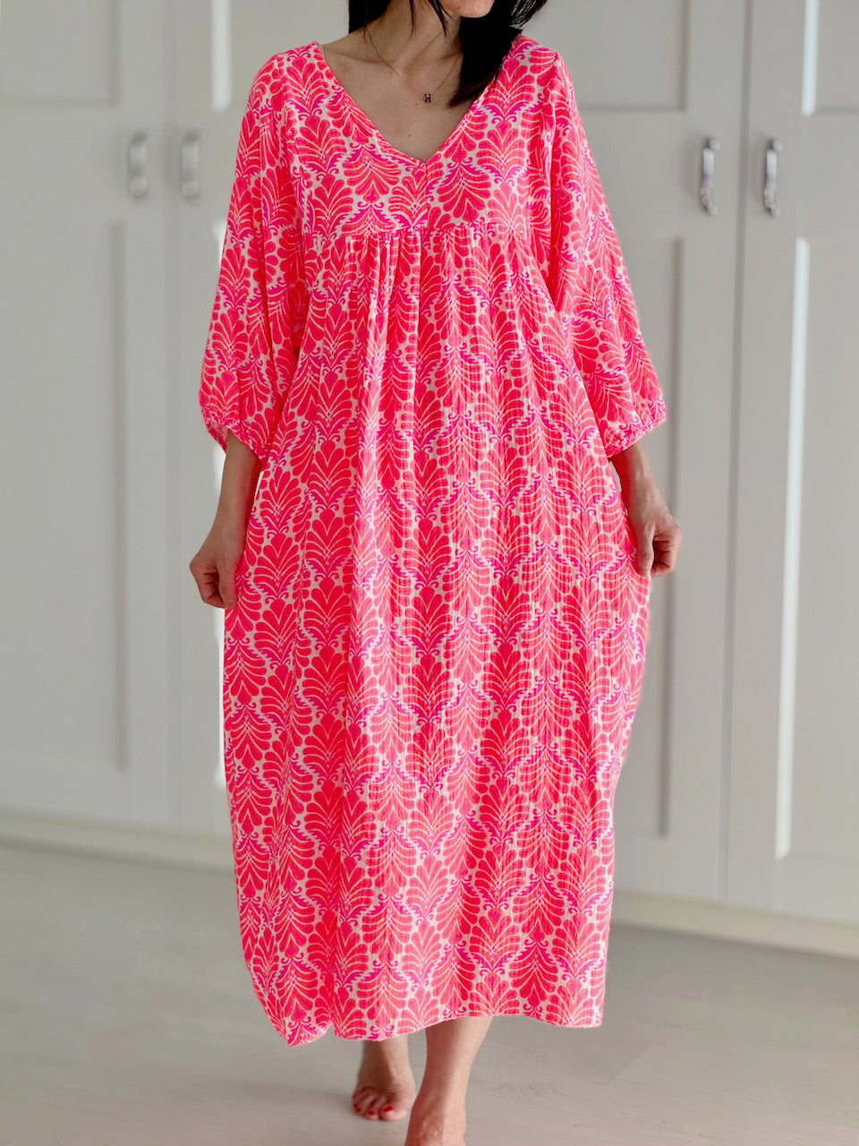 Musselin Kleid, Classic, Palmblätter, 2 Farben
