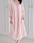 Musselin Kleid, Classic, bunte Streifen, 2 Farben