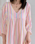 Musselin Kleid, Classic, bunte Streifen, 2 Farben
