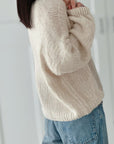 Strickjacke, Zierknöpfen, Flauschi, 3 Farben