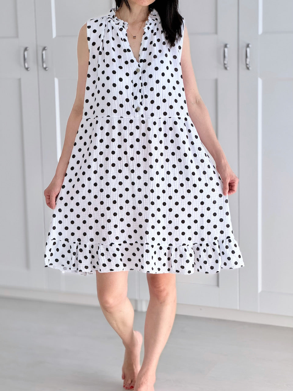 Musselin Tunika, Polka Dots, 4 Farben