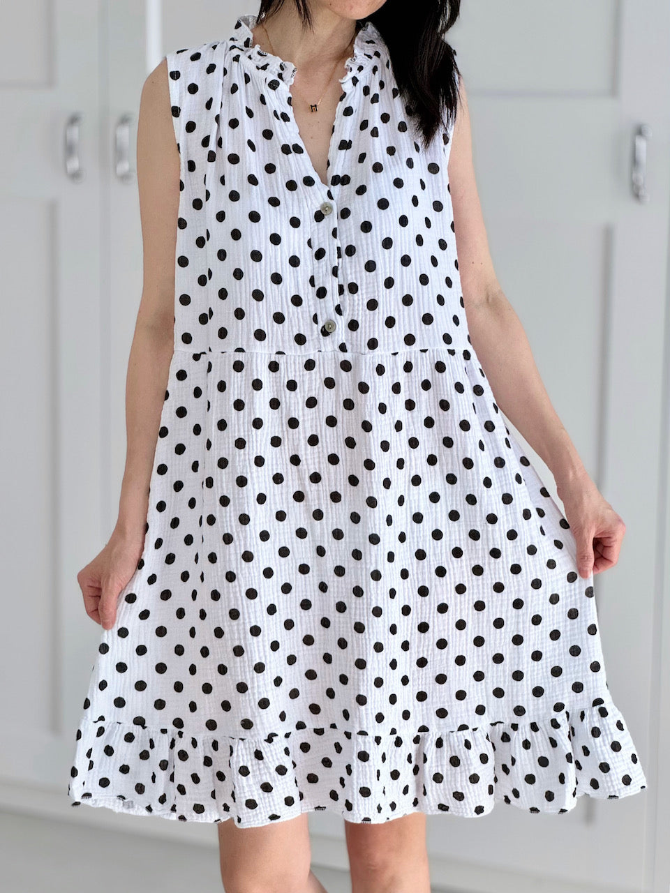 Musselin Tunika, Polka Dots, 4 Farben