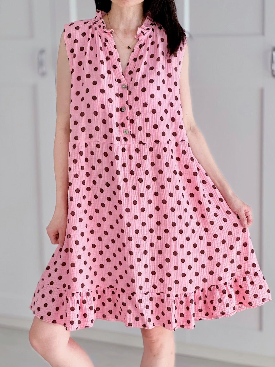 Musselin Tunika, Polka Dots, 4 Farben