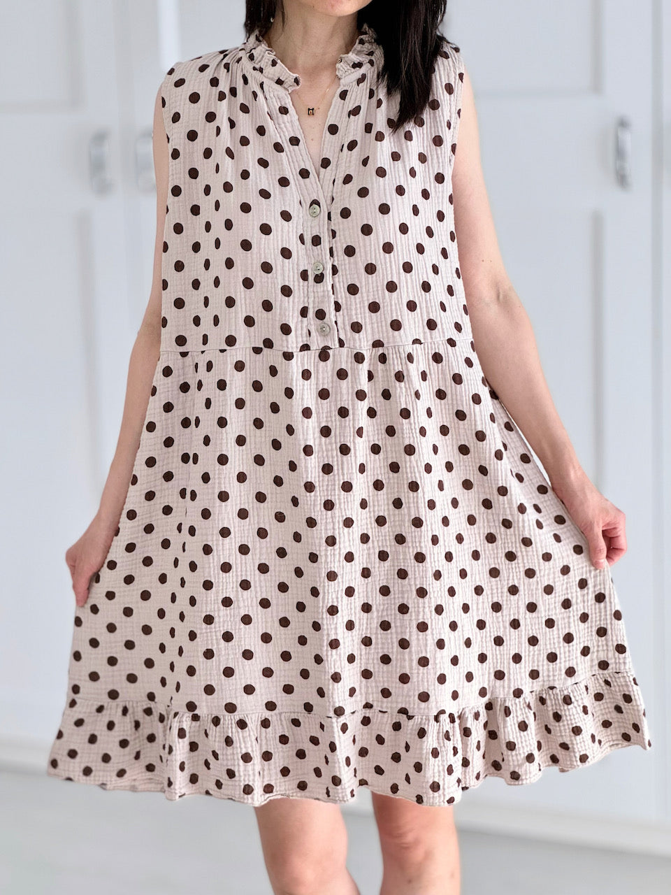 Musselin Tunika, Polka Dots, 4 Farben