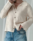 Strickjacke, Lochstricken, 2 Farben