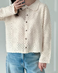 Strickjacke, Lochstricken, 2 Farben