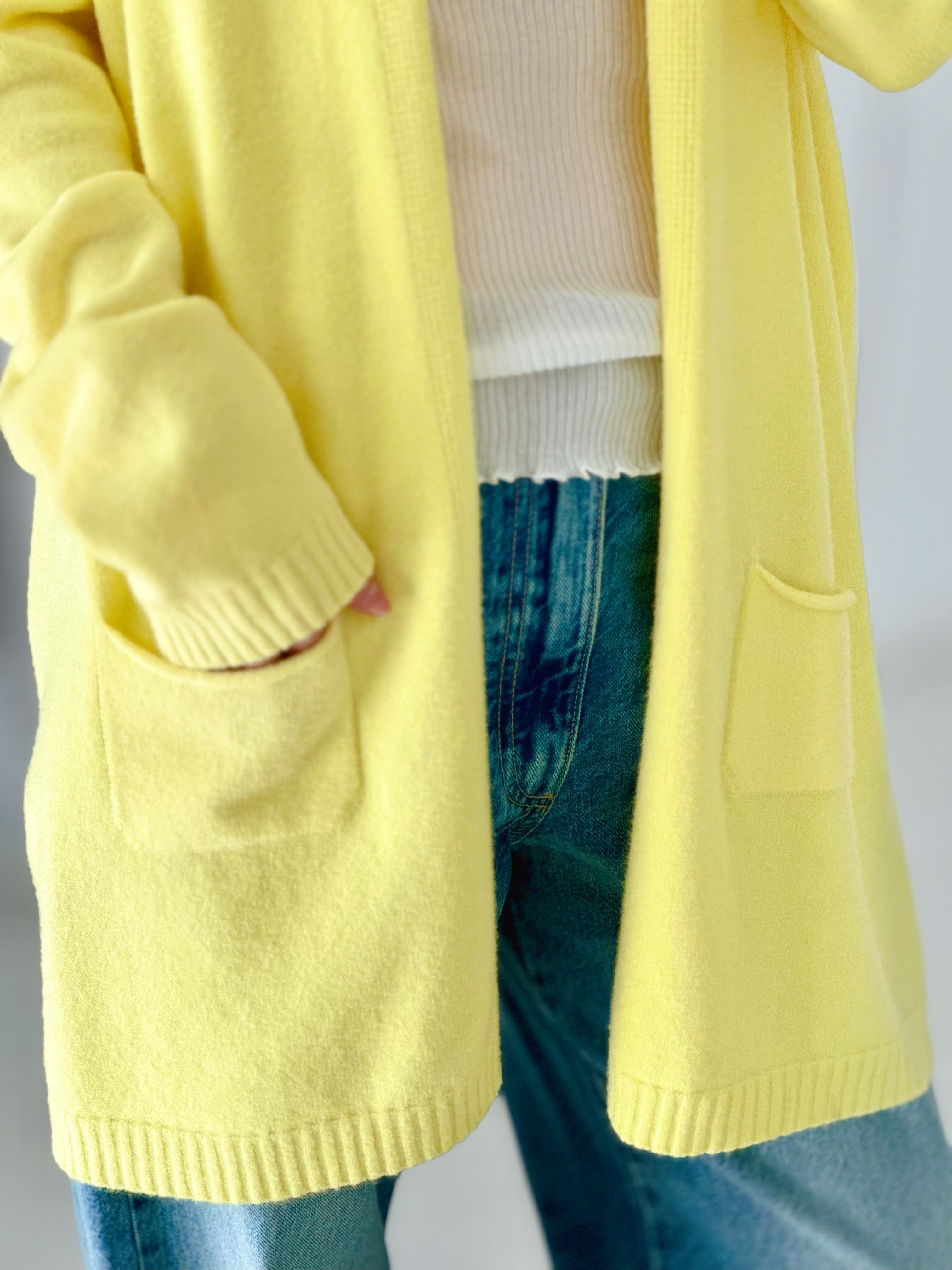 mittel-lange Strickjacke, 6 Farben