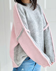 Pullover, Kontrastfarbe, Hellgrau