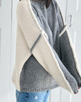 Pullover, Kontrastfarbe, Grau