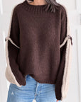 Pullover, Kontrastfarbe, Schoko